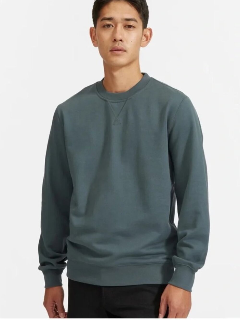 Everlane Men’s Uniform French Terry Crewneck - Olive Green - Size XL